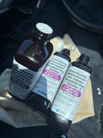 Tris Promethazine Hydrochloride and Codeine Phosphate Oral Solution Each 5ml (One Teaspoonful) contains: Promethazine Hydrochloride, USP.......... 6.25 mg Codeine Phosphate, USP..................... 10 mg Alcohol................................. 8.0% v/v USUAL DOSAGE:See accompanying package insert. WARNINGS:KEEP THIS AND ALL DRUGS OUT OF THE REACH OF CHILDREN. In case of accidental overdose,seek professional assistance or contact a Poison Control Center immediately. Store at 20° to 25°C (68° to 77°F) [See USP Controlled Room Temperature] KEEP TIGHTLY CLOSED , PROTECT FROM LIGHT. Dispense in a tight, light-resistant container as defined in the USP, with child resistant closure. Tris Promethazine & Codeine Phosphate Oral Solution is an opioid pain reliever which is used to treat mild to moderately severe pain and to help reduce coughing. Codeine is available as a single ingredient tablet and also available in multi ingredients products combined with other pain relieving medicines or cold and flu medicines. Codeine and promethazine is a combination medicine used to treat cold or allergy symptoms such as runny nose, sneezing, and cough. Codeine and promethazine contains an opioid (narcotic) cough medicine, and may be habit-forming. Manufactured by: Tris Pharma,Inc. Monmouth Junction,NJ 08852