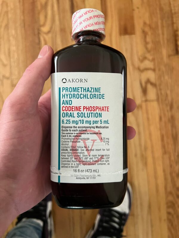 Akorn Promethazine Hydrochloride and Codeine Phosphate Oral Solution Dispense the accompanying Medication Guide to each patient. This container is not intended for household use. Each 5ml contains: Promethazine Hydrochloride, USP.......... 6.25 mg Codeine Phosphate, USP..................... 10 mg Alcohol................................. 7.0% v/v USUAL DOSAGE:See accompanying package insert. WARNINGS:KEEP THIS AND ALL DRUGS OUT OF THE REACH OF CHILDREN. In case of accidental overdose,seek professional assistance or contact a Poison Control Center immediately. Store at 20° to 25°C (68° to 77°F) [See USP Controlled Room Temperature] KEEP TIGHTLY CLOSED , PROTECT FROM LIGHT. Dispense in a tight, light-resistant container as defined in the USP. HI-TECH PHARMACAL CO., INC. Amityville,NY 11701 Akorn Promethazine & Codeine Phosphate Oral Solution is an opioid pain reliever which is used to treat mild to moderately severe pain and to help reduce coughing. Codeine is available as a single ingredient tablet and also available in multi ingredients products combined with other pain relieving medicines or cold and flu medicines. Codeine and promethazine is a combination medicine used to treat cold or allergy symptoms such as runny nose, sneezing, and cough. Codeine and promethazine contains an opioid (narcotic) cough medicine, and may be habit-forming.