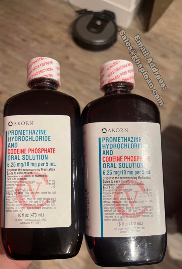 Akorn Promethazine Hydrochloride and Codeine Phosphate Oral Solution Dispense the accompanying Medication Guide to each patient. This container is not intended for household use. Each 5ml contains: Promethazine Hydrochloride, USP.......... 6.25 mg Codeine Phosphate, USP..................... 10 mg Alcohol................................. 7.0% v/v USUAL DOSAGE:See accompanying package insert. WARNINGS:KEEP THIS AND ALL DRUGS OUT OF THE REACH OF CHILDREN. In case of accidental overdose,seek professional assistance or contact a Poison Control Center immediately. Store at 20° to 25°C (68° to 77°F) [See USP Controlled Room Temperature] KEEP TIGHTLY CLOSED , PROTECT FROM LIGHT. Dispense in a tight, light-resistant container as defined in the USP. HI-TECH PHARMACAL CO., INC. Amityville,NY 11701 Akorn Promethazine & Codeine Phosphate Oral Solution is an opioid pain reliever which is used to treat mild to moderately severe pain and to help reduce coughing. Codeine is available as a single ingredient tablet and also available in multi ingredients products combined with other pain relieving medicines or cold and flu medicines. Codeine and promethazine is a combination medicine used to treat cold or allergy symptoms such as runny nose, sneezing, and cough. Codeine and promethazine contains an opioid (narcotic) cough medicine, and may be habit-forming.