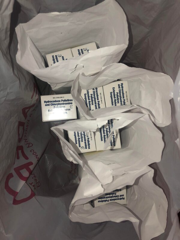 Tussionex hydrocodone polistirex and chlorpheniramine polistirex Extended Release oral suspension. Hydrocodone polistirex and chlorpheniramine polistirex ER oral suspension is indicated for relief of cough and upper respiratory symptoms associated with allergy or a cold in adults and children 6 years of age or older. Tussionex PennKinetic is an extended release oral suspension containing a combination of of chlorpheniramine and hydrocodone. Chlorpheniramine is an antihistamine that reduces the effects of natural chemical histamine in the body. Histamine can produce symptoms of sneezing, itching, watery eyes, and runny nose. Tris , codeine , Promethazine , Wock , WockHardt , Lean , Quagen , Akorn , Tussionex , Pai , Nostrum , Hitech , Quagmire , Alpharma , Codeinesyrup , coughsyrup , Trispharma , Tuzistra XR